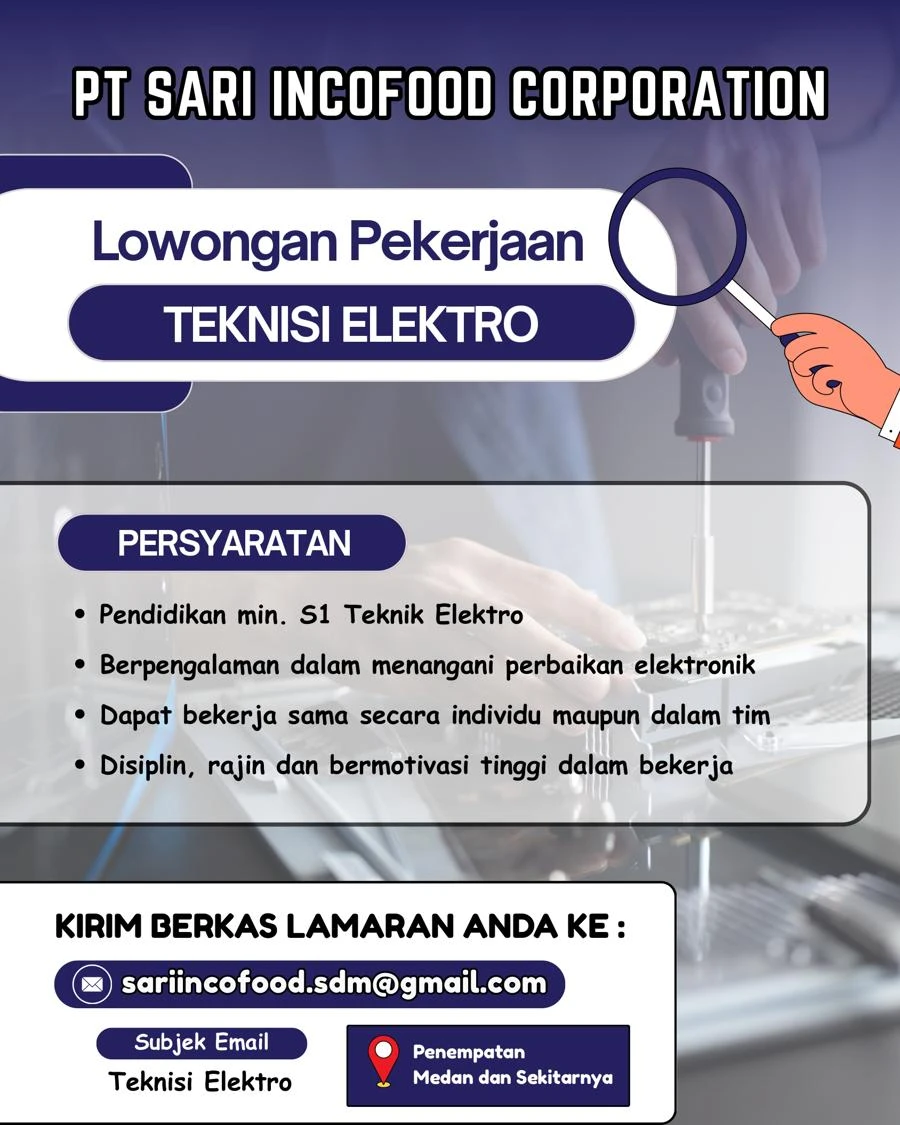 Staf Teknisi Elektro Indocafe 2026